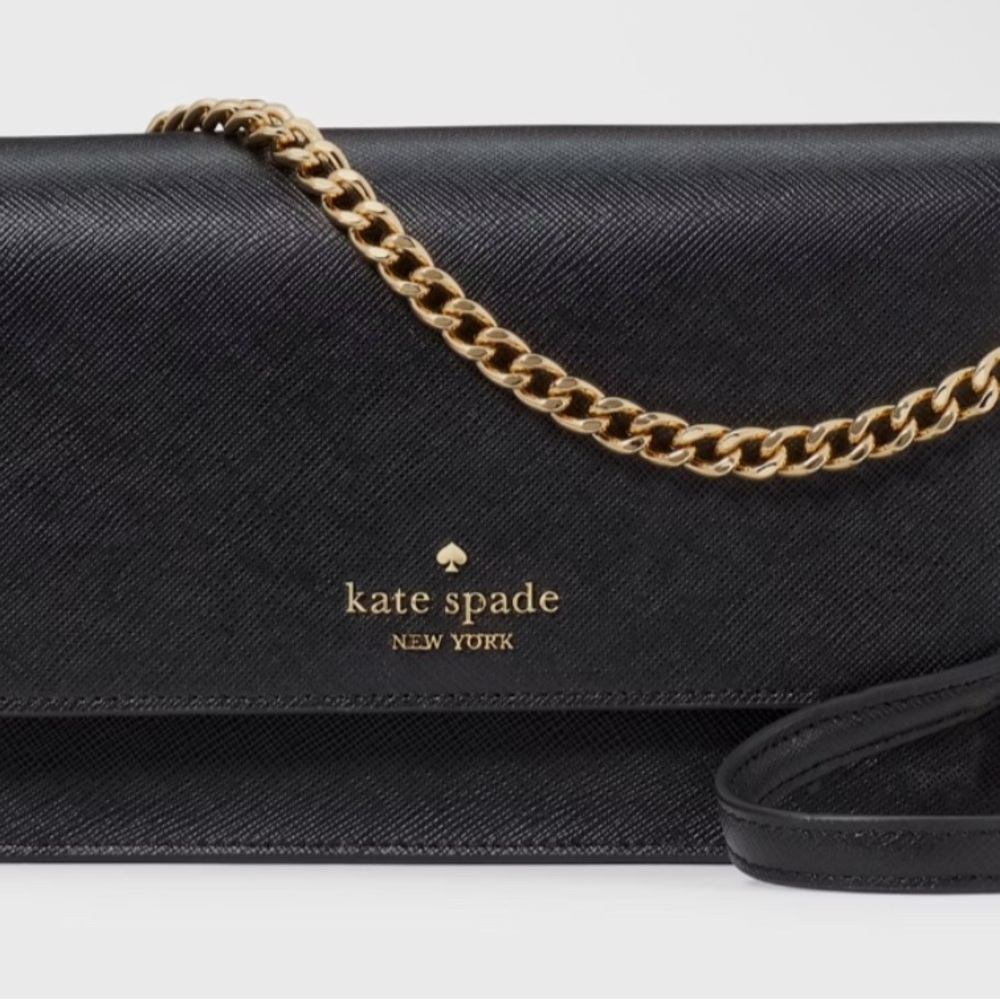 Kate Spade Madison Willow Mini Crossbody Black with Silver Chain NWT - Picture 2 of 14